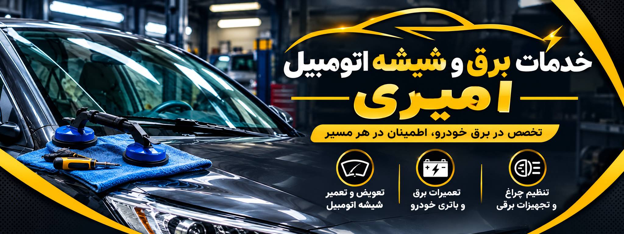 خدمات شیشه و برق اتومبیل اهورا تهران ـ دارآباد