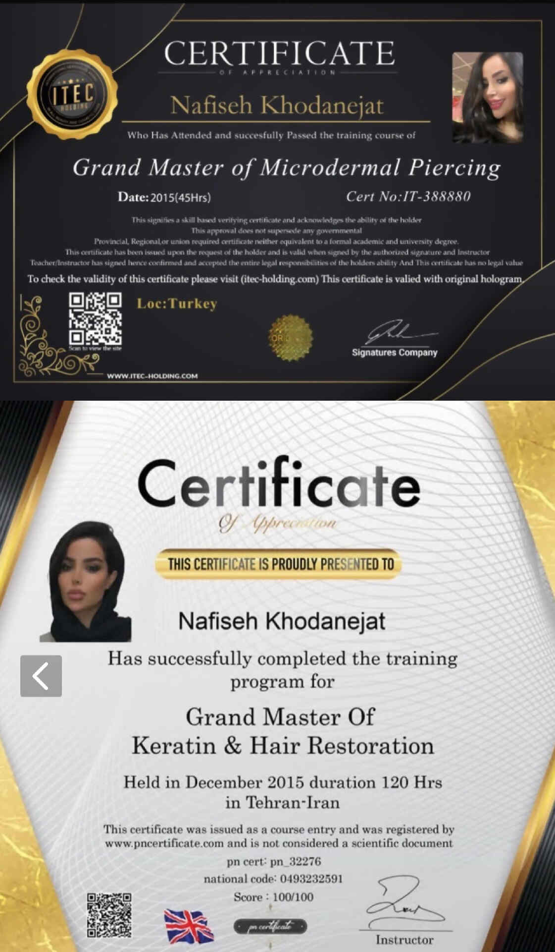 گالری خدمات پرسینگ و کراتین