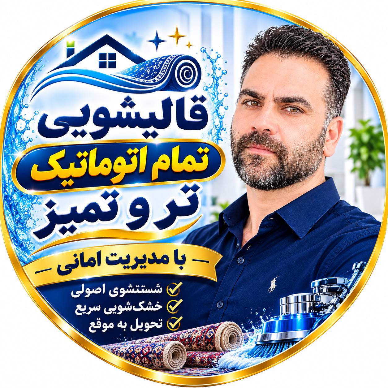 لوگو قالیشویی تر و تمیز استان همدان شهرستان اسدآباد روستای احمدآباد